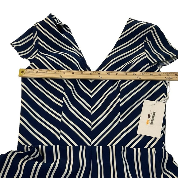 Amanda Uprichard Jumpsuit Navy Stripped SIZE L - Picture 11 of 14